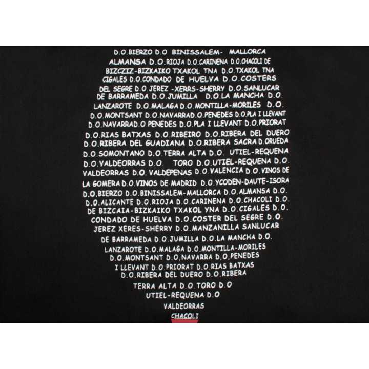 Delantal negro con dibujo de copa de vino