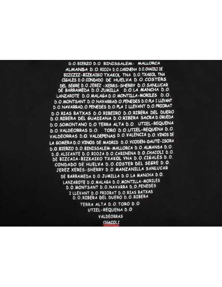 Delantal negro con dibujo de copa de vino