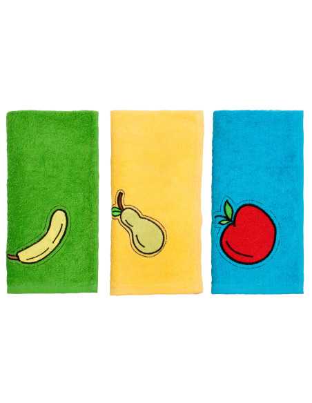 Pano de cozinha de frutas conjunto 3 peças