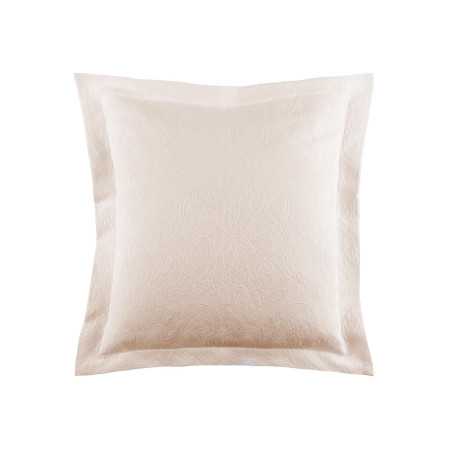 Funda cojín blanco con bordes ondulados