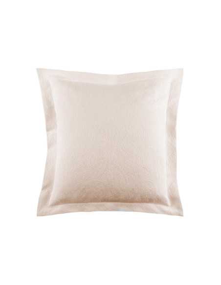 Funda cojín blanco con bordes ondulados