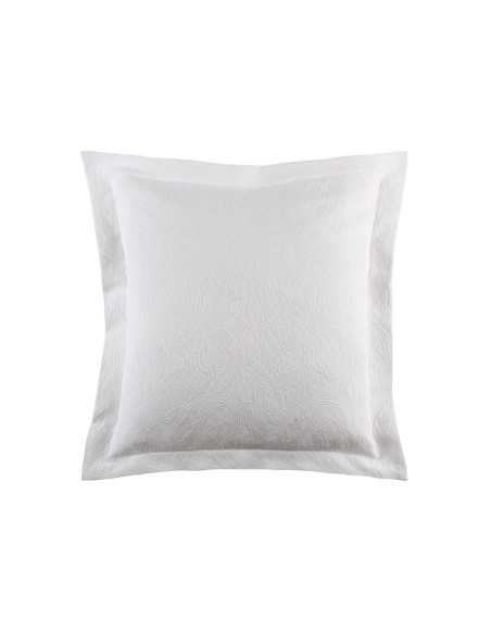 Funda cojín blanco con bordes ondulados