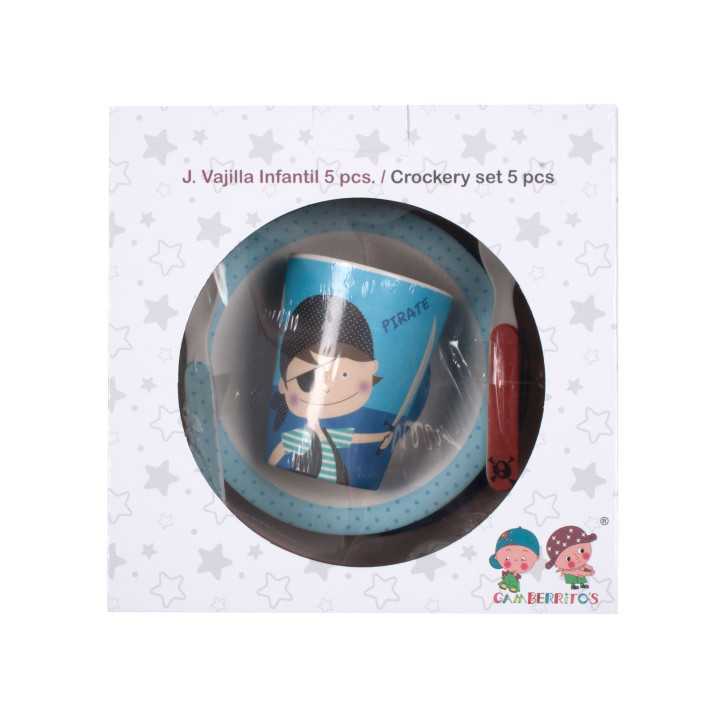 Juego de vajilla infantil 5 piezas Pirata