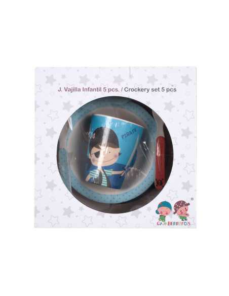 Juego de vajilla infantil 5 piezas Pirata