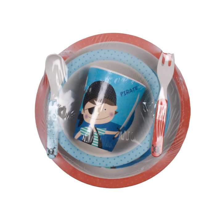 Juego de vajilla infantil 5 piezas Pirata