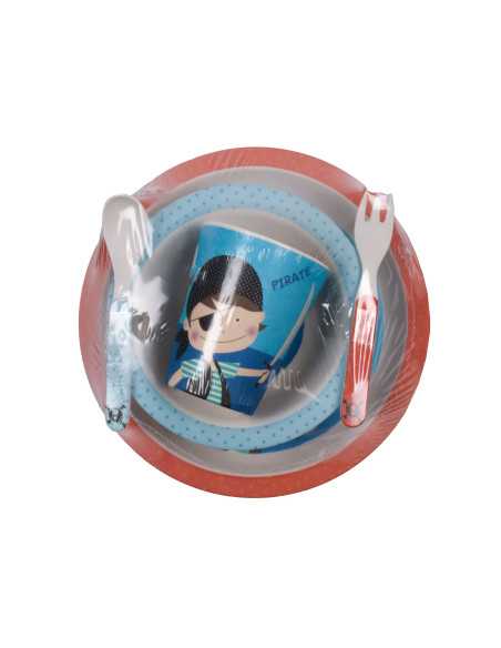 Juego de vajilla infantil 5 piezas Pirata