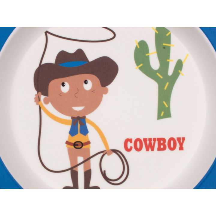 Juego de vajilla infantil 5 piezas Cowboy