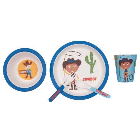 Jogo de louça infantil 5 peças Cowboy