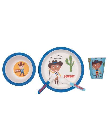 Jogo de louça infantil 5 peças Cowboy
