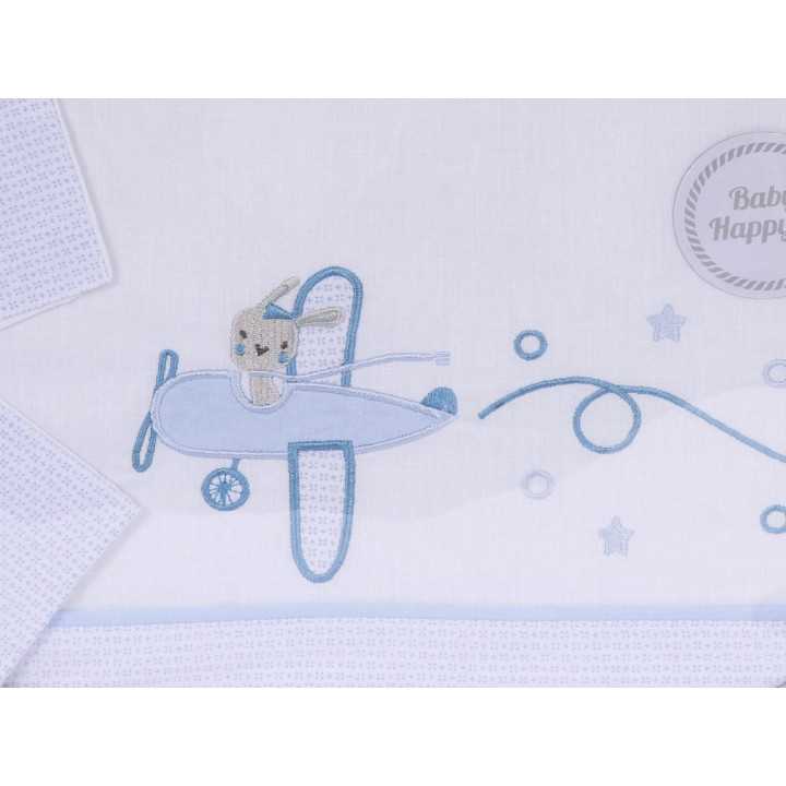 Conjunto de folhas de berço Avião| Lençóis de algodão para berço | Revitex