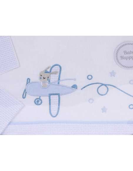 Juego de sábanas Cuna Aeroplano| Sábanas cuna 100% algodón | Revitex