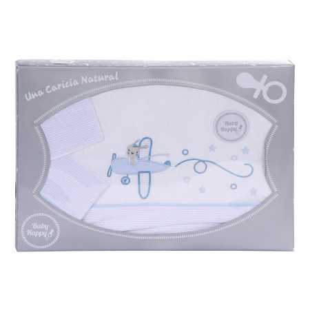 Conjunto de folhas de berço Avião| Lençóis de algodão para berço | Revitex 2