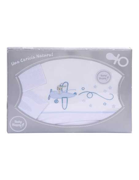 Juego de sábanas Cuna Aeroplano| Sábanas cuna 100% algodón | Revitex