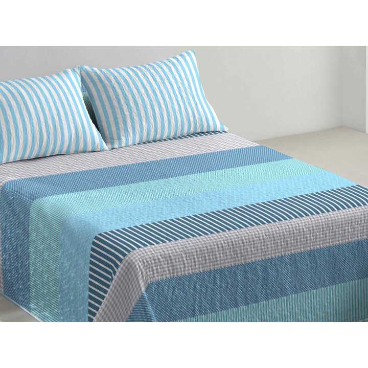 Colcha Bouti Reversible Océano| Colcha de Verano estampada| Revitex