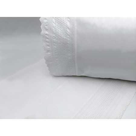 Conjunto de lençóis bordados 100% algodão Many| Folhas de hospitalidade