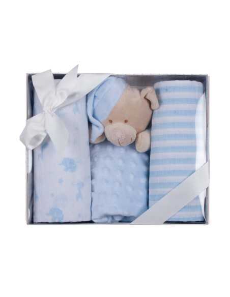Conjunto de doudou e gaze para crianças | Presente recém-nascido | Revitex