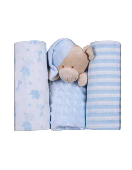 Set infantil regalo doudou y gasas | Regalo recién nacido | Revitex