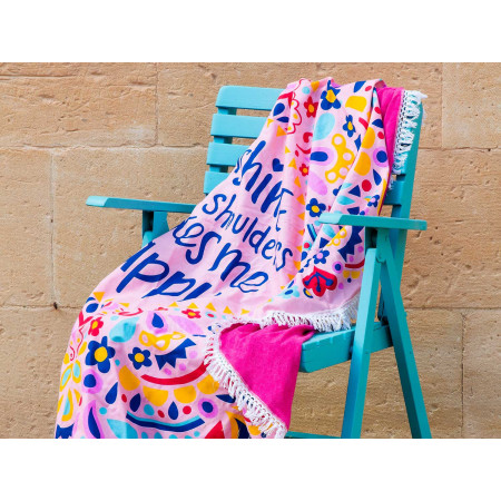 Pareo Toalha de Praia Redonda Sunny| Toalha de secagem rápida