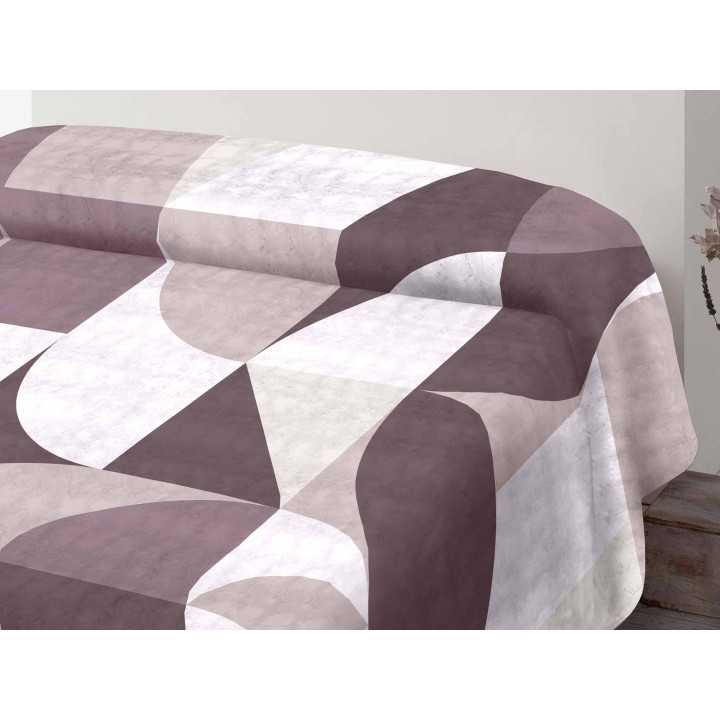 Manta Terciopelo Mady Beige | Manta estampada cama | Revitex online