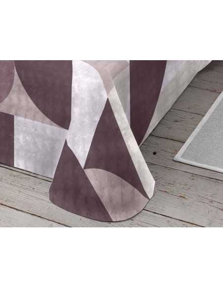 Manta de veludo Mady bege| Cobertor de cama estampado | Revitex