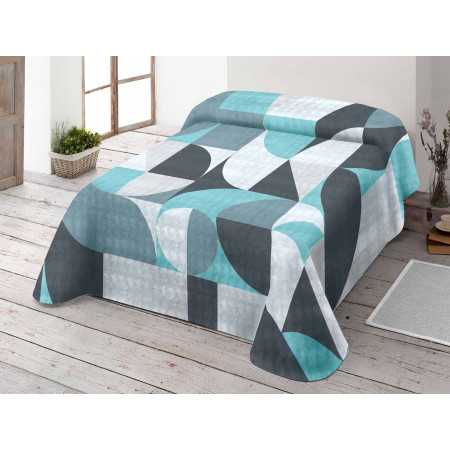 Manta Terciopelo Mady Verde| Manta estampada cama | Revitex online