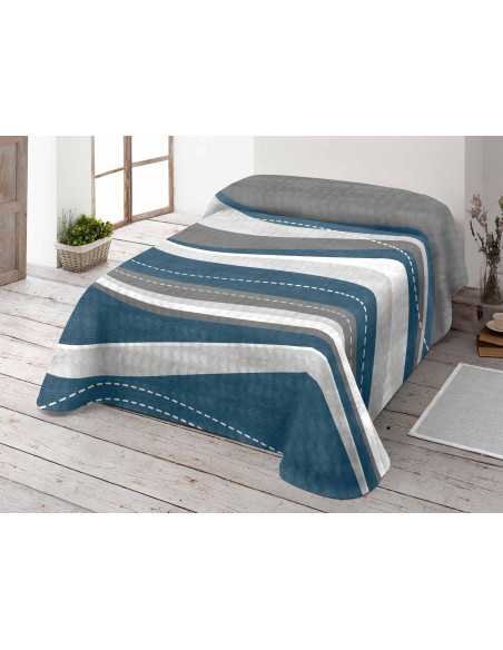 Manta de veludo Melba Azul| Cobertor de cama estampado | Revitex