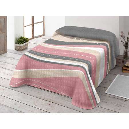 Manta Terciopelo Melba Rosa| Manta estampada cama | Revitex online