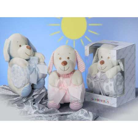 Manta Peluche Perrito Colores| Regalo bebé | Revitex onine