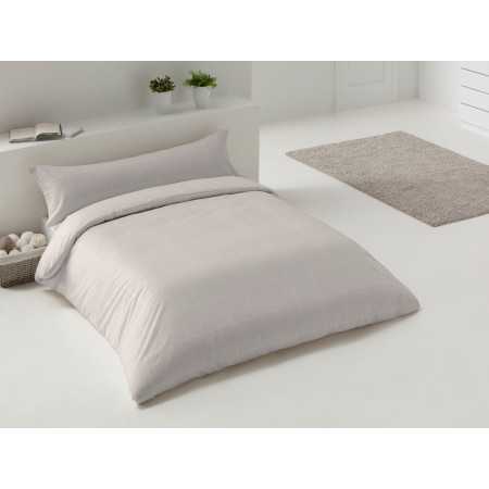 Capa edredão de flanela bege Estela | Capa de edredão reversível | Revitex