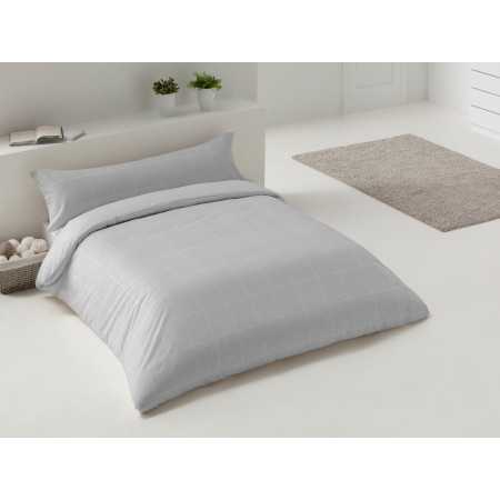 Capa edredão de flanela cinza Estela | Capa de edredão reversível