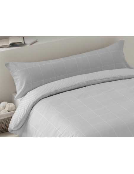 Capa edredão de flanela cinza Estela | Capa de edredão reversível