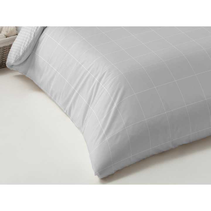 Capa edredão de flanela cinza Estela | Capa de edredão reversível