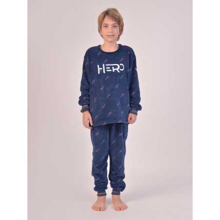 Pijama Privata Terciopelo Hero | Pijama infantil Invierno| Revitex