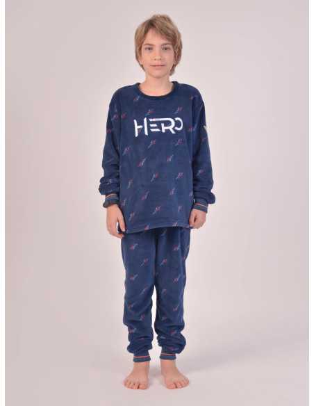Pijama Privata Terciopelo Hero | Pijama infantil Invierno| Revitex