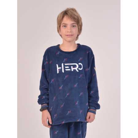 Pijama Privata Terciopelo Hero | Pijama infantil Invierno| Revitex 2