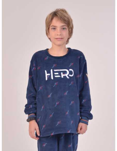 Pijama Privata Terciopelo Hero | Pijama infantil Invierno| Revitex