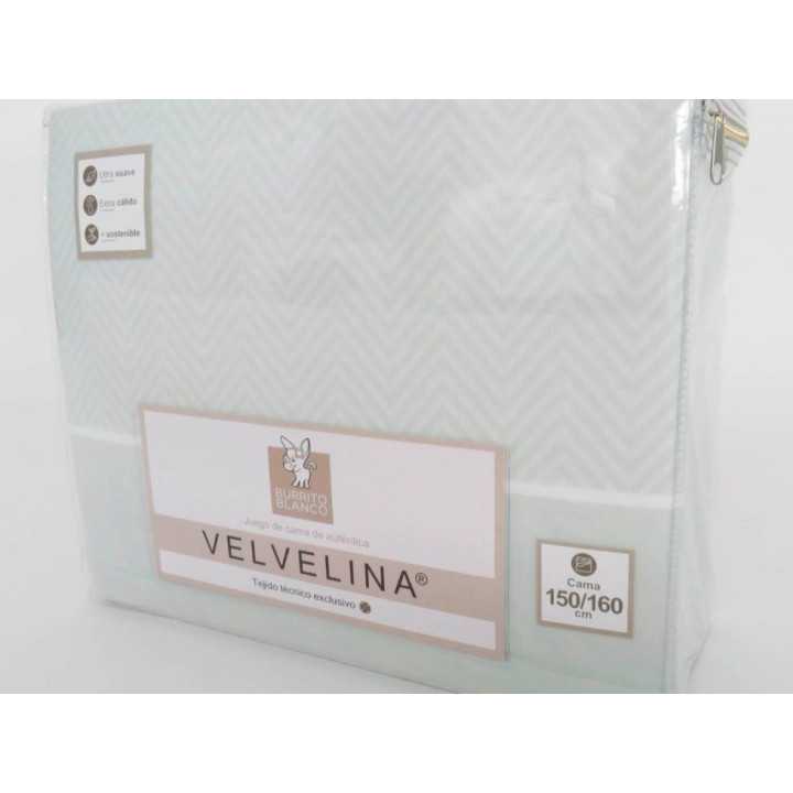 Conjunto de lençóis Velvelina Burrito Blanco Vilma Verde | Calor máximo | lençóis de inverno