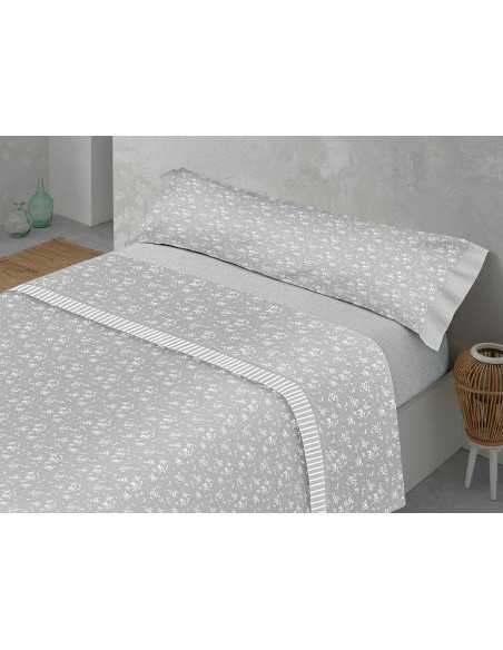 Conjunto de Lençóis Cinza Zelinda| Lençóis baratos em todos os tamanhos | Revitex