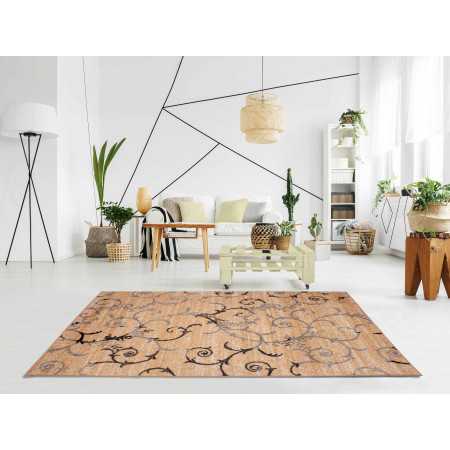 Alfombra pelo Leonor Beige| Alfombra estampada salón y dormitorio | Revitex