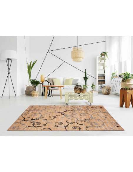 Alfombra pelo Leonor Beige| Alfombra estampada salón y dormitorio | Revitex