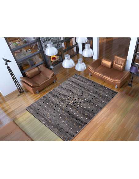 Tapete pelo Rosalia Cinza | Tapete estampado sala de estar e quarto | Revitex