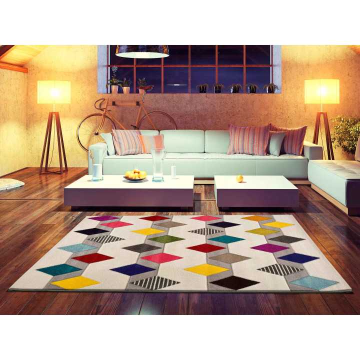 Alfombra Boutique Rombos | Alfombra pelo corto con dibujo de rombos | Revitex