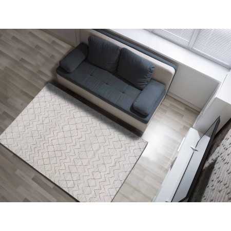 Tapete Berlin Zigzag Cinza | Tapete liso de pelo curto | Revitex