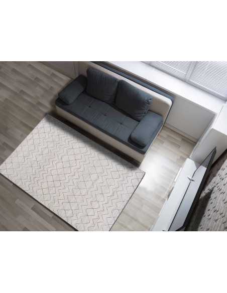 Tapete Berlin Zigzag Cinza | Tapete liso de pelo curto | Revitex