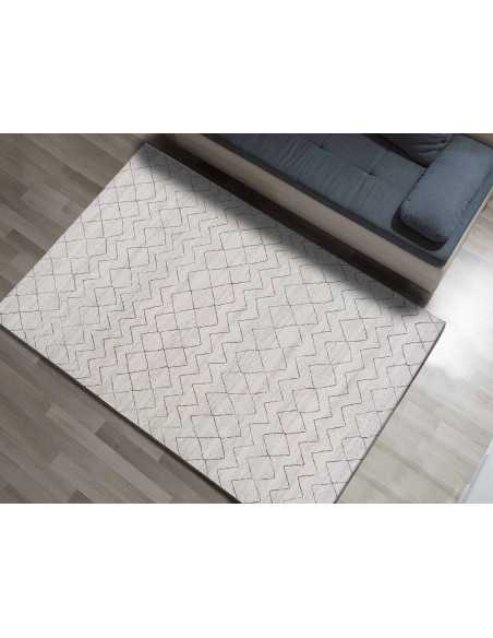 Alfombra Berlin Zigzag Gris | Alfombra de pelo corto estampada | Revitex