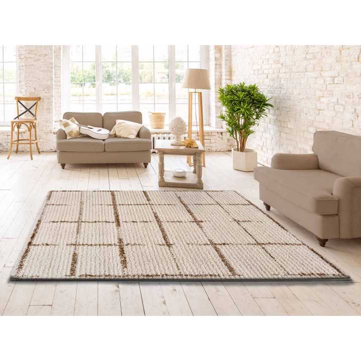 Alfombra Roy Blanco| Alfombra de pelo estampada | Revitex