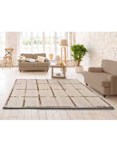 Alfombra Roy Blanco| Alfombra de pelo estampada | Revitex