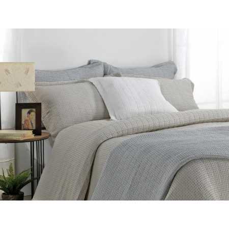 Colcha Bouti Simone cinza | Colcha bordada primavera-verão | Revitex