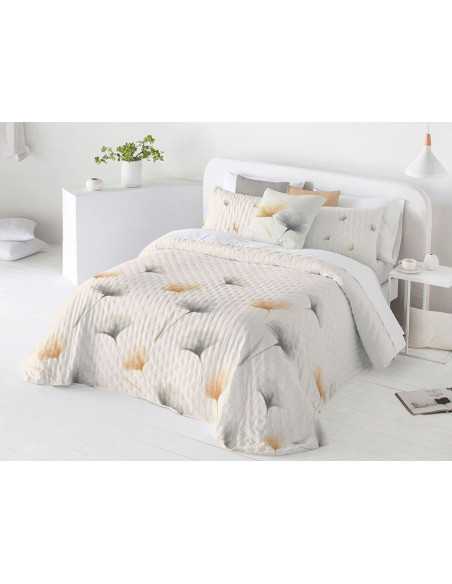 Colcha Bouti Reversible Claris Mostaza | Colcha Verano floral| Revitex