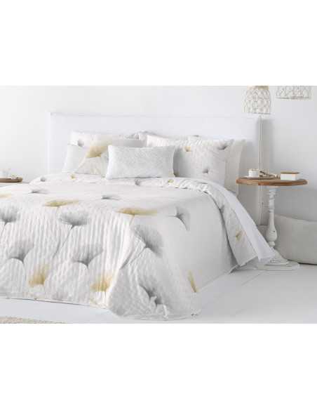 Colcha Bouti Reversible Claris Mostaza | Colcha Verano floral| Revitex